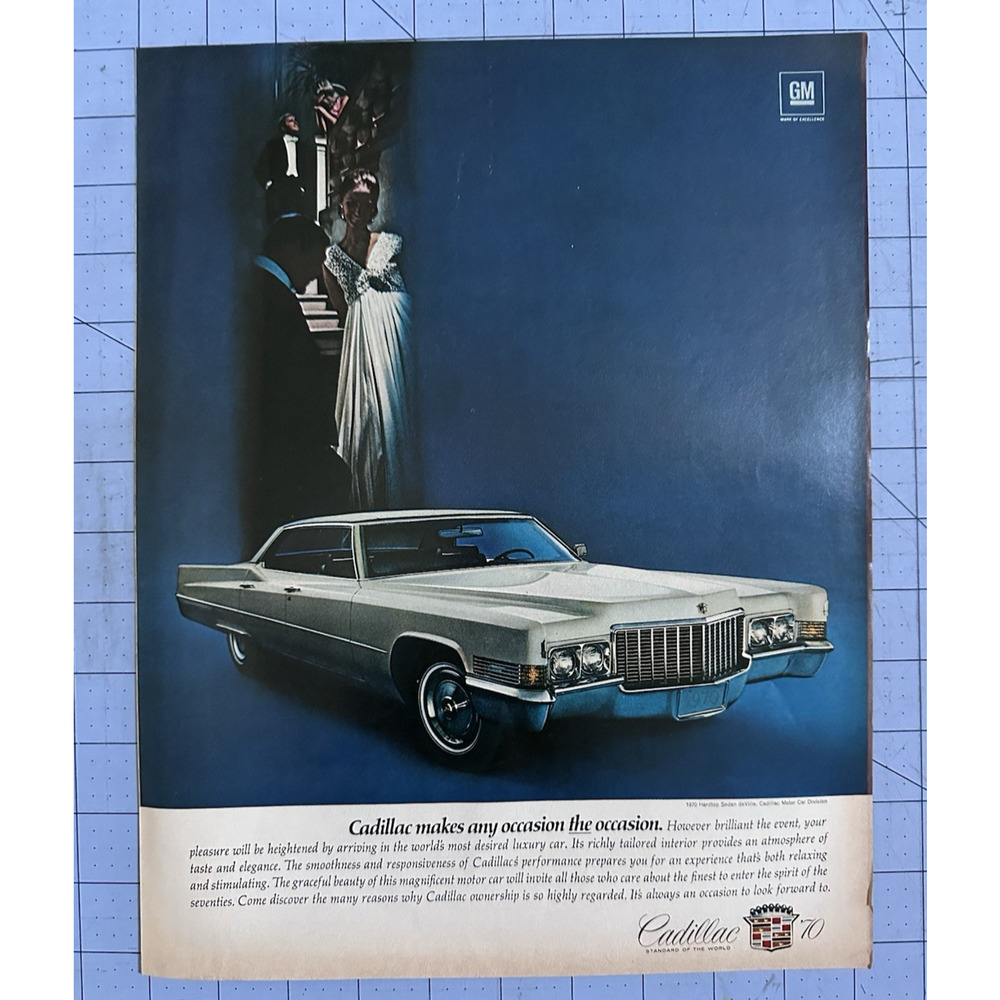 1970 Cadillac Hardtop Sedan DeVille Print Ad